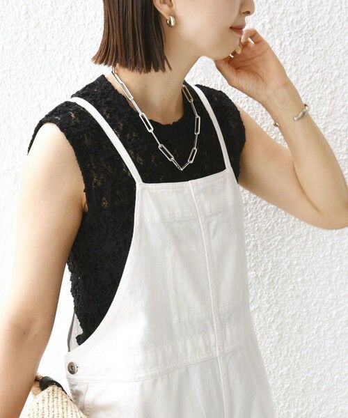 SHIPS / シップス カットソー | 〈手洗い可能〉ラッセル レース ノースリーブ | 詳細18