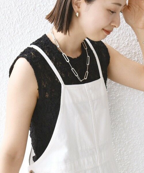 SHIPS / シップス カットソー | 〈手洗い可能〉ラッセル レース ノースリーブ | 詳細19