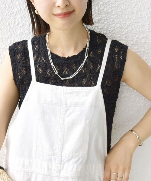 SHIPS / シップス カットソー | 〈手洗い可能〉ラッセル レース ノースリーブ | 詳細20