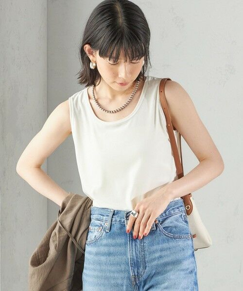 SHIPS for women / シップスウィメン 〈手洗い可能〉ポリエステル スノー ベロア 前後 2WAY タンクトップ SHIPS｜<手洗い可能>ポリエステル スノー ベロア 前後 2WAY