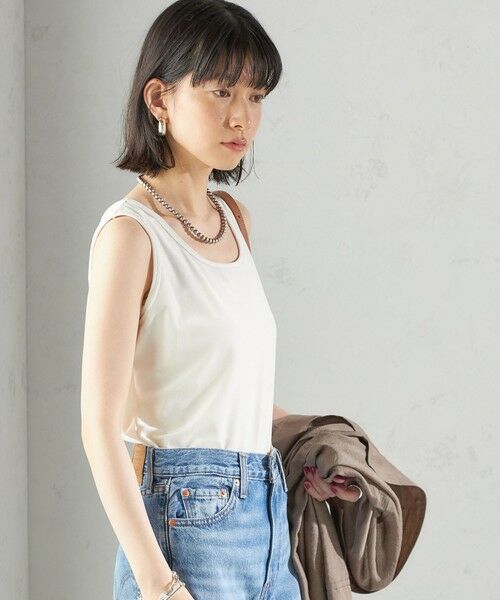 SHIPS for women / シップスウィメン 〈手洗い可能〉ポリエステル スノー ベロア 前後 2WAY タンクトップ SHIPS｜<手洗い可能>ポリエステル スノー ベロア 前後 2WAY