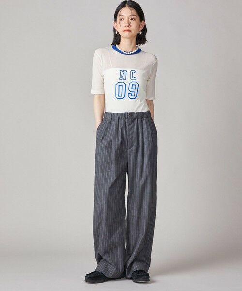 SHIPS / シップス カットソー | SHIPS NINE CASE:シアー ロゴ リンガー TEE | 詳細1