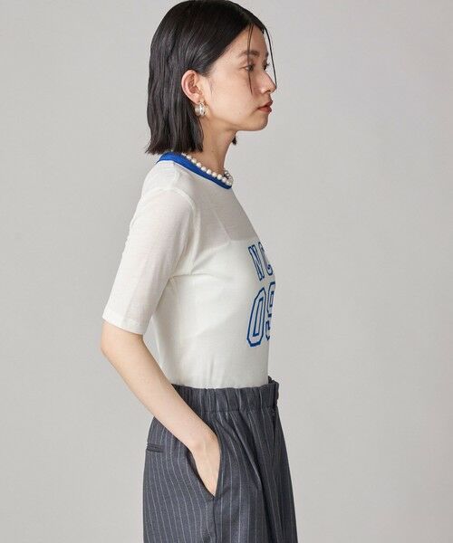 SHIPS / シップス カットソー | SHIPS NINE CASE:シアー ロゴ リンガー TEE | 詳細10