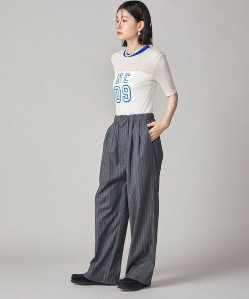 SHIPS / シップス カットソー | SHIPS NINE CASE:シアー ロゴ リンガー TEE | 詳細3