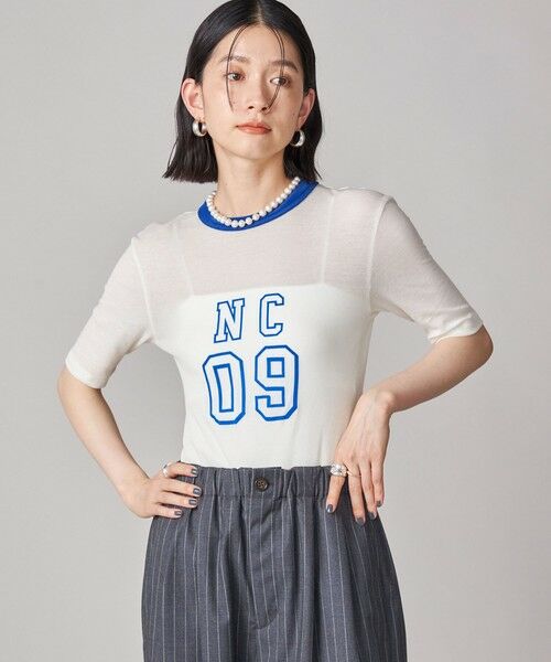 SHIPS / シップス カットソー | SHIPS NINE CASE:シアー ロゴ リンガー TEE | 詳細7