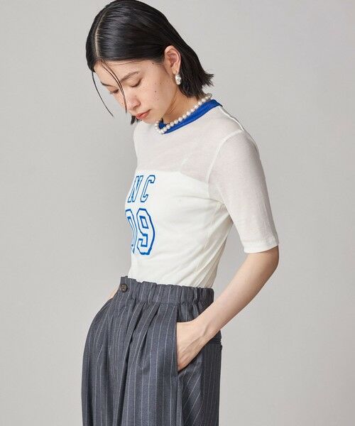 SHIPS / シップス カットソー | SHIPS NINE CASE:シアー ロゴ リンガー TEE | 詳細8