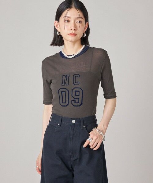 SHIPS / シップス カットソー | SHIPS NINE CASE:シアー ロゴ リンガー TEE | 詳細24