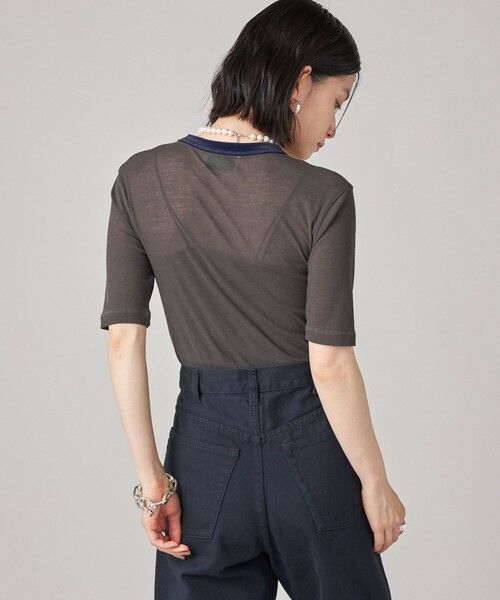 SHIPS / シップス カットソー | SHIPS NINE CASE:シアー ロゴ リンガー TEE | 詳細25