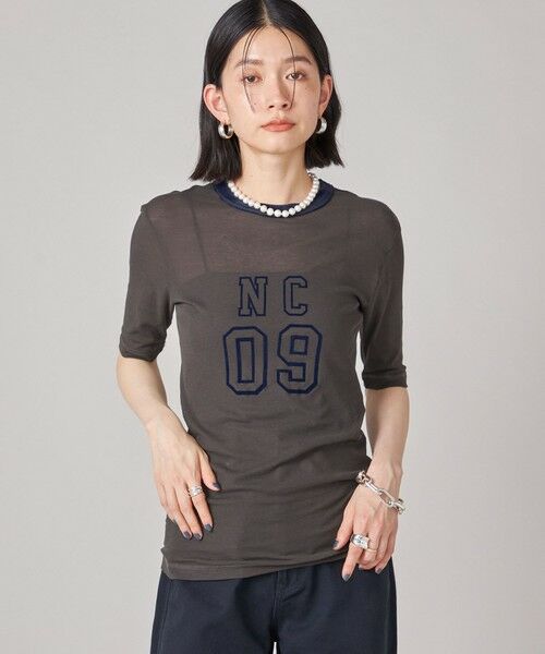SHIPS / シップス カットソー | SHIPS NINE CASE:シアー ロゴ リンガー TEE | 詳細28