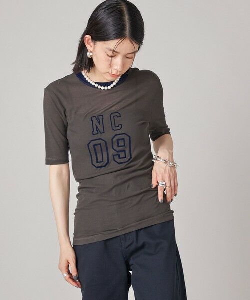 SHIPS / シップス カットソー | SHIPS NINE CASE:シアー ロゴ リンガー TEE | 詳細30