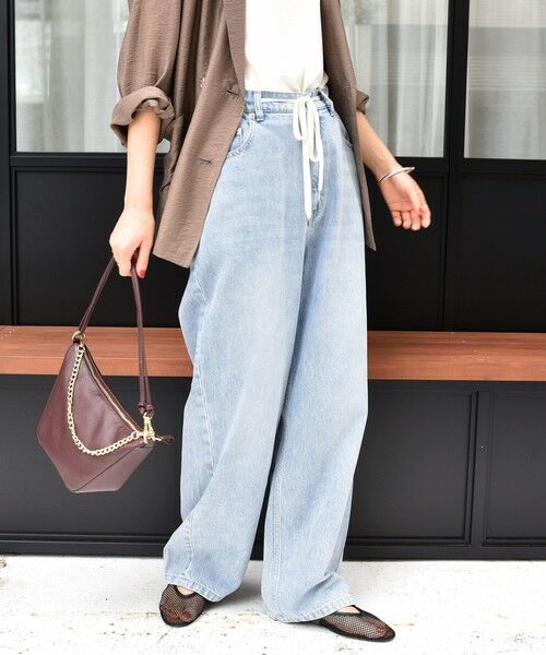 SHIPS for women/シップスウィメン 〈洗濯機可能〉ドロスト イージー デニム パンツ ブルー 38 SHIPS for women/シップスウィメン 〈洗濯機可能〉ドロスト イージー デニム パンツ ブルー 38