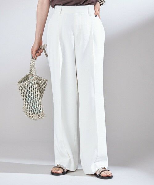 SHIPS / シップス スラックス・ドレスパンツ | 〈UVカット / 吸水速乾 / 手洗い可能〉合繊 タック センター プレス パンツ | 詳細10