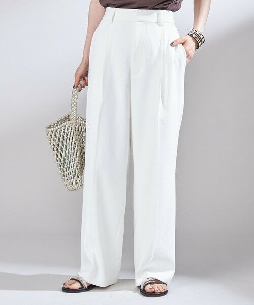 SHIPS / シップス スラックス・ドレスパンツ | 〈UVカット / 吸水速乾 / 手洗い可能〉合繊 タック センター プレス パンツ | 詳細11