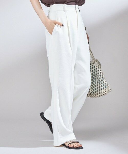 SHIPS / シップス スラックス・ドレスパンツ | 〈UVカット / 吸水速乾 / 手洗い可能〉合繊 タック センター プレス パンツ | 詳細9