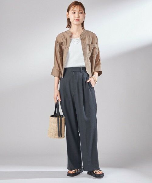 SHIPS / シップス スラックス・ドレスパンツ | 〈UVカット / 吸水速乾 / 手洗い可能〉合繊 タック センター プレス パンツ | 詳細21