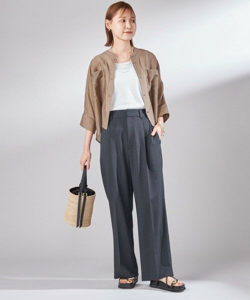 SHIPS / シップス スラックス・ドレスパンツ | 〈UVカット / 吸水速乾 / 手洗い可能〉合繊 タック センター プレス パンツ | 詳細22