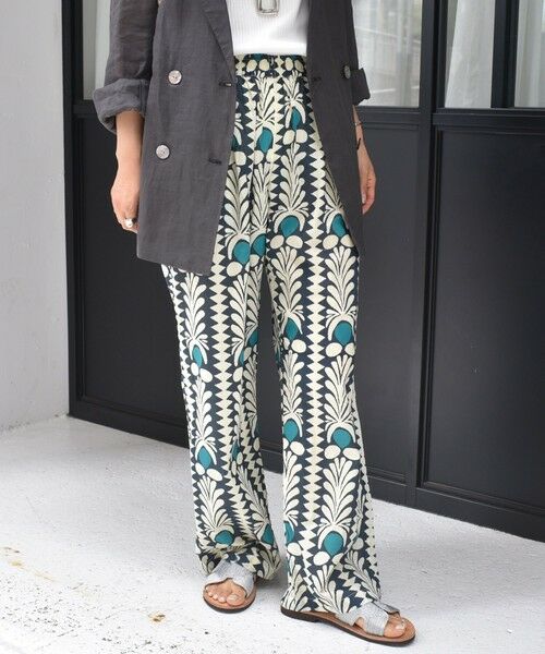 SHIPS / シップス その他パンツ | CIENNA:〈手洗い可能〉プリント イージー パンツ(ブルー)