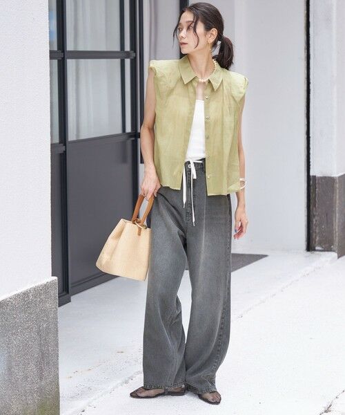 SHIPS / シップス デニムパンツ | 〈洗濯機可能〉ドロスト イージー デニム パンツ(ダークグレー) | 詳細1