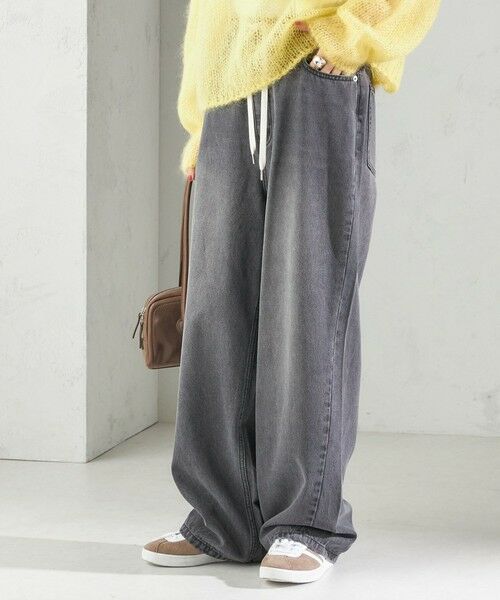 SHIPS / シップス デニムパンツ | 〈洗濯機可能〉ドロスト イージー デニム パンツ(ダークグレー) | 詳細11