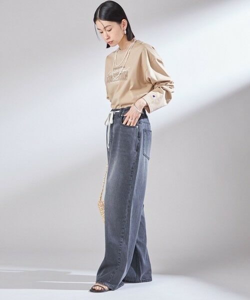 SHIPS / シップス デニムパンツ | 〈洗濯機可能〉ドロスト イージー デニム パンツ(ダークグレー) | 詳細13