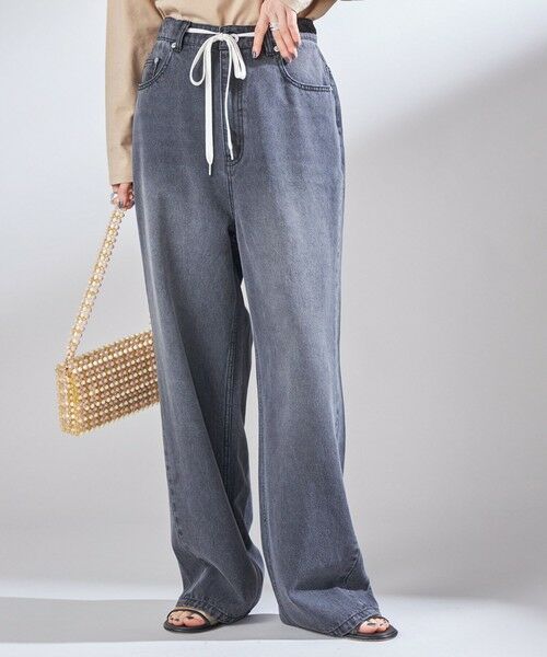 SHIPS / シップス デニムパンツ | 〈洗濯機可能〉ドロスト イージー デニム パンツ(ダークグレー) | 詳細14