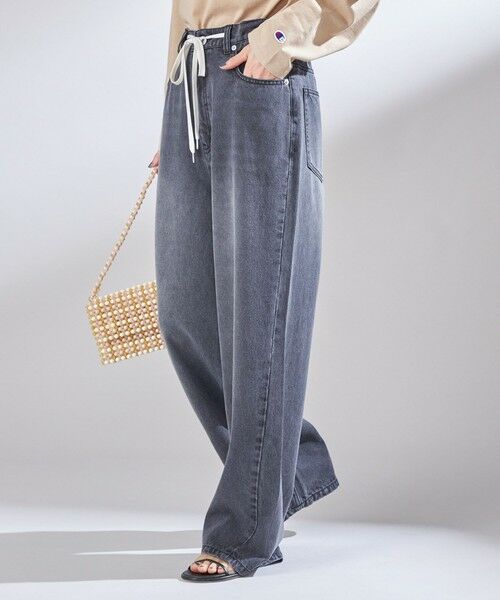 SHIPS / シップス デニムパンツ | 〈洗濯機可能〉ドロスト イージー デニム パンツ(ダークグレー) | 詳細15