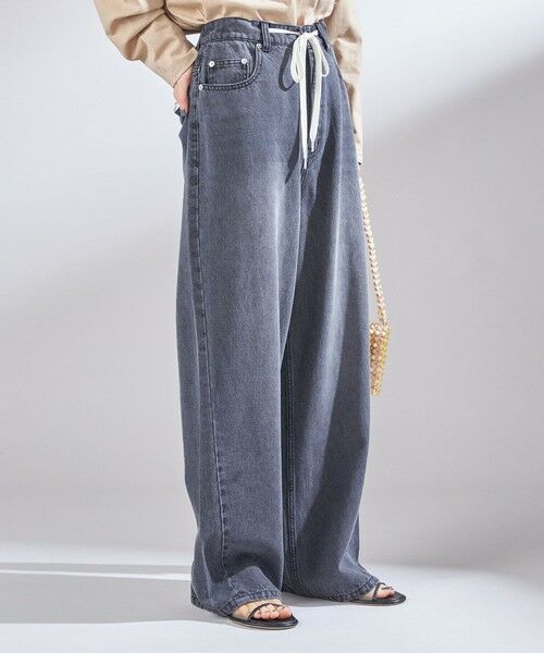 SHIPS / シップス デニムパンツ | 〈洗濯機可能〉ドロスト イージー デニム パンツ(ダークグレー) | 詳細17