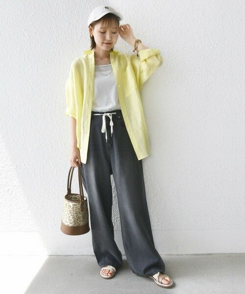 SHIPS / シップス デニムパンツ | 〈洗濯機可能〉ドロスト イージー デニム パンツ(ダークグレー) | 詳細19