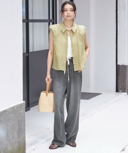 SHIPS / シップス デニムパンツ | 〈洗濯機可能〉ドロスト イージー デニム パンツ(ダークグレー) | 詳細2