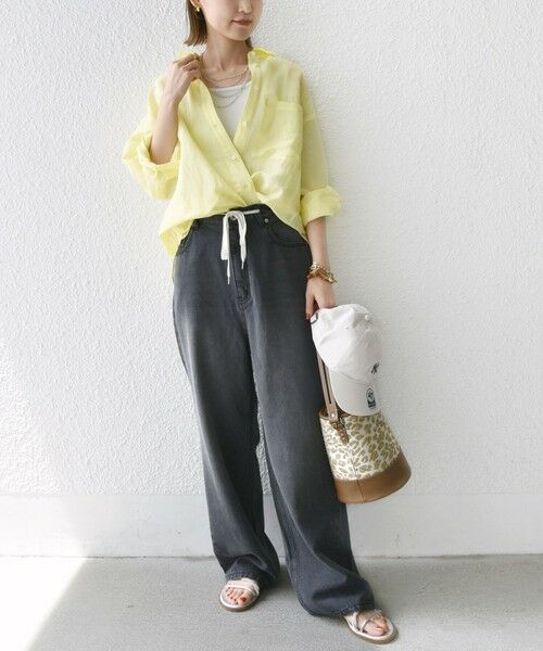 SHIPS / シップス デニムパンツ | 〈洗濯機可能〉ドロスト イージー デニム パンツ(ダークグレー) | 詳細21