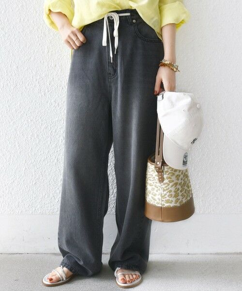 SHIPS / シップス デニムパンツ | 〈洗濯機可能〉ドロスト イージー デニム パンツ(ダークグレー) | 詳細22