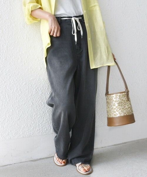 SHIPS / シップス デニムパンツ | 〈洗濯機可能〉ドロスト イージー デニム パンツ(ダークグレー) | 詳細25