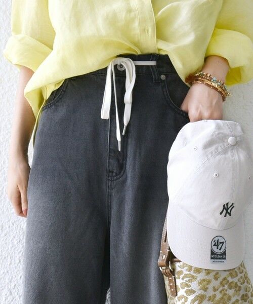 SHIPS / シップス デニムパンツ | 〈洗濯機可能〉ドロスト イージー デニム パンツ(ダークグレー) | 詳細26