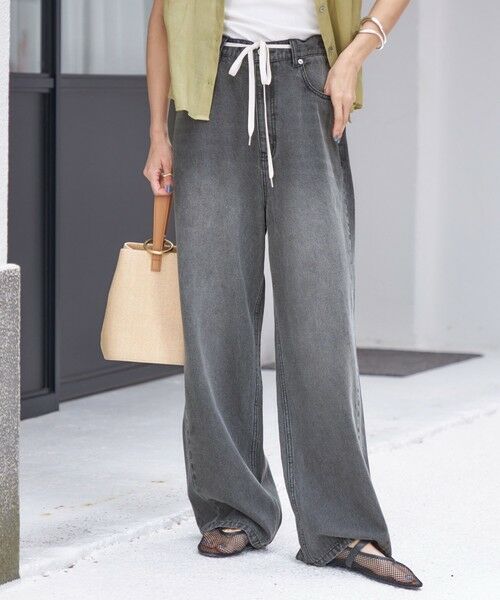 SHIPS / シップス デニムパンツ | 〈洗濯機可能〉ドロスト イージー デニム パンツ(ダークグレー) | 詳細4