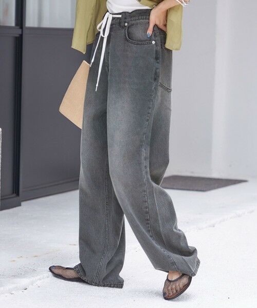 SHIPS / シップス デニムパンツ | 〈洗濯機可能〉ドロスト イージー デニム パンツ(ダークグレー) | 詳細5