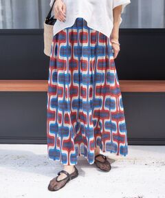 SHIPS / シップス ロング・マキシ丈スカート | 【SHIPS別注】UHURU:〈手洗い可能〉シアープリント ギャザー スカート