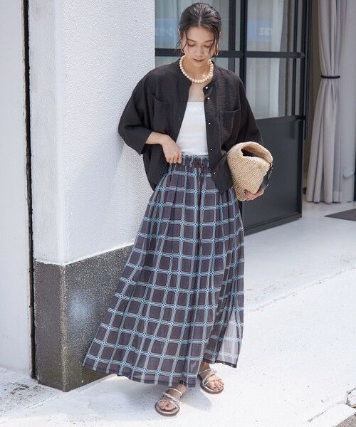 SHIPS / シップス ロング・マキシ丈スカート | 【SHIPS別注】UHURU:〈手洗い可能〉シアープリント ギャザー スカート | 詳細2