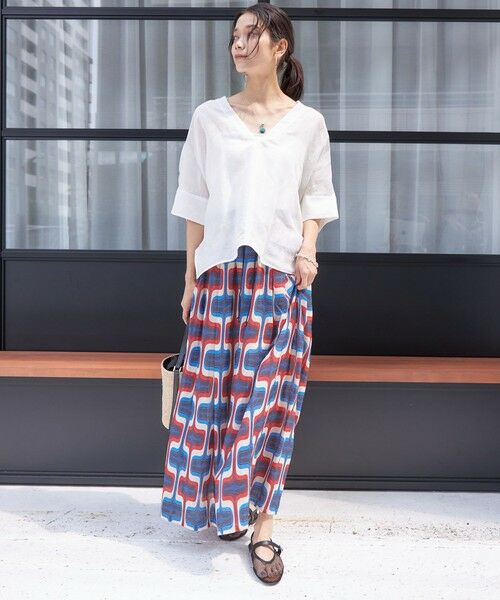 SHIPS / シップス ロング・マキシ丈スカート | 【SHIPS別注】UHURU:〈手洗い可能〉シアープリント ギャザー スカート | 詳細23