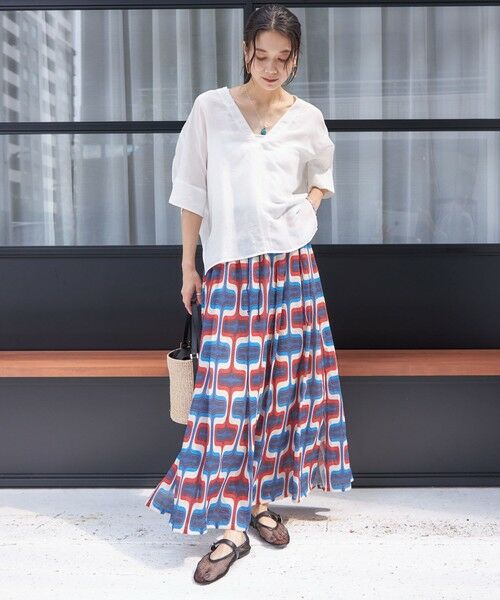 SHIPS / シップス ロング・マキシ丈スカート | 【SHIPS別注】UHURU:〈手洗い可能〉シアープリント ギャザー スカート | 詳細24