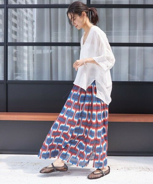 SHIPS / シップス ロング・マキシ丈スカート | 【SHIPS別注】UHURU:〈手洗い可能〉シアープリント ギャザー スカート | 詳細25