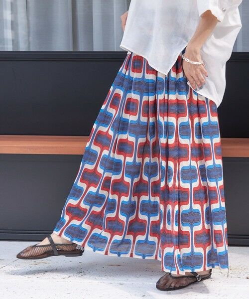 SHIPS / シップス ロング・マキシ丈スカート | 【SHIPS別注】UHURU:〈手洗い可能〉シアープリント ギャザー スカート | 詳細30