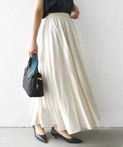 SHIPS / シップス ロング・マキシ丈スカート | 〈手洗い可能〉ウエスト ゴム ボリューム フレア ロング スカート