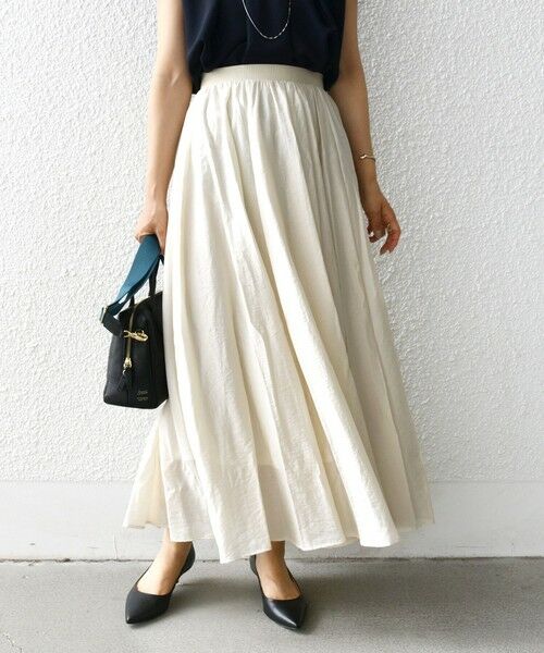 SHIPS / シップス ロング・マキシ丈スカート | 〈手洗い可能〉ウエスト ゴム ボリューム フレア ロング スカート | 詳細5