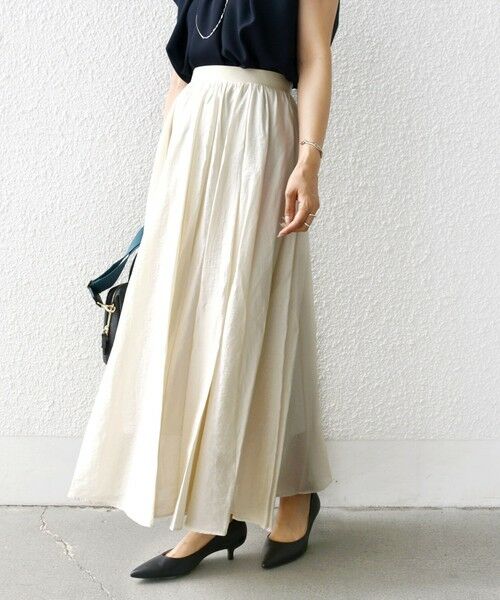 SHIPS / シップス ロング・マキシ丈スカート | 〈手洗い可能〉ウエスト ゴム ボリューム フレア ロング スカート | 詳細6