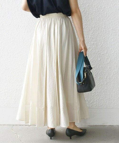 SHIPS / シップス ロング・マキシ丈スカート | 〈手洗い可能〉ウエスト ゴム ボリューム フレア ロング スカート | 詳細7