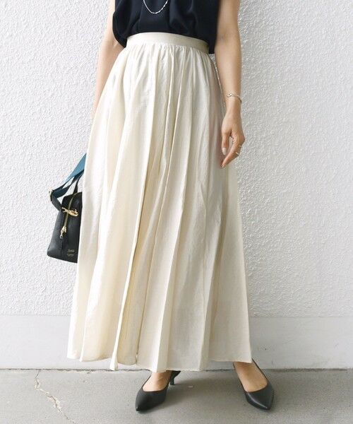 SHIPS / シップス ロング・マキシ丈スカート | 〈手洗い可能〉ウエスト ゴム ボリューム フレア ロング スカート | 詳細8