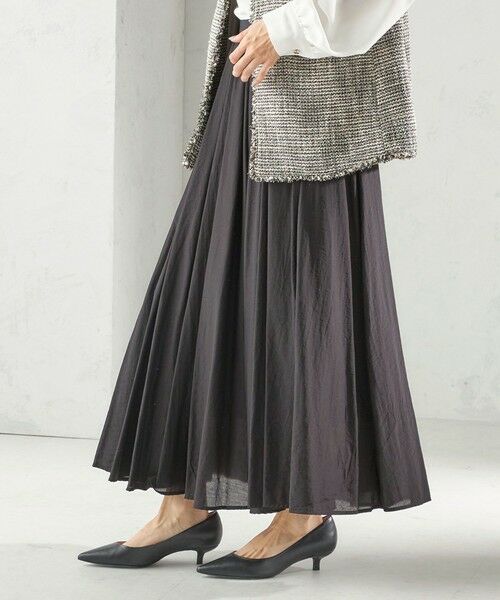 SHIPS / シップス ロング・マキシ丈スカート | 〈手洗い可能〉ウエスト ゴム ボリューム フレア ロング スカート | 詳細22