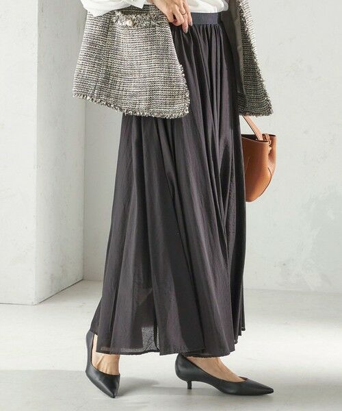 SHIPS / シップス ロング・マキシ丈スカート | 〈手洗い可能〉ウエスト ゴム ボリューム フレア ロング スカート | 詳細24