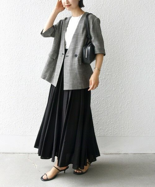 SHIPS / シップス ロング・マキシ丈スカート | 〈手洗い可能〉ウエスト ゴム ボリューム フレア ロング スカート | 詳細28