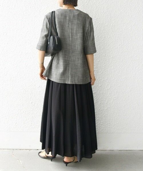 SHIPS / シップス ロング・マキシ丈スカート | 〈手洗い可能〉ウエスト ゴム ボリューム フレア ロング スカート | 詳細29